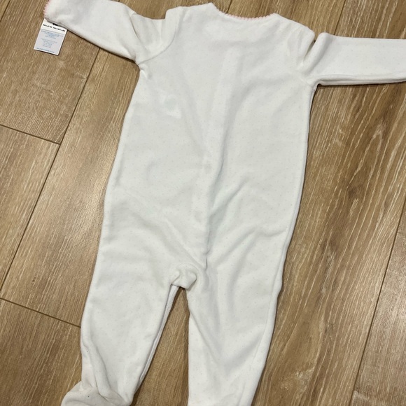 Ralph Lauren - NWT - velour infant sleeper. White & pink. Size 6 months - Picture 5 of 5
